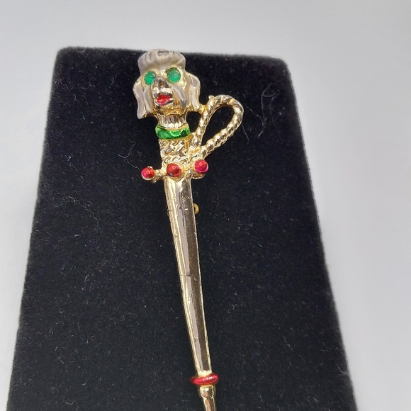 Vintage Enamel &Rhinestone Eyes Poodle Brooch. - Picture 7 of 12